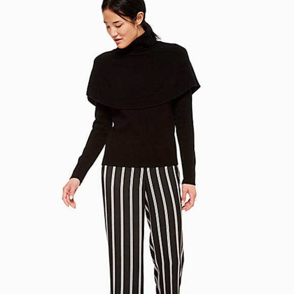 kate spade Sweaters - Black Cape Sweater Kate Spade Madison Ave. Wool